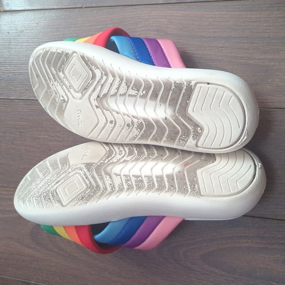 TOMS Women's Alpargata Mallow Crossover Sandals Multi Rainbow Jersey - Picture 9 of 12